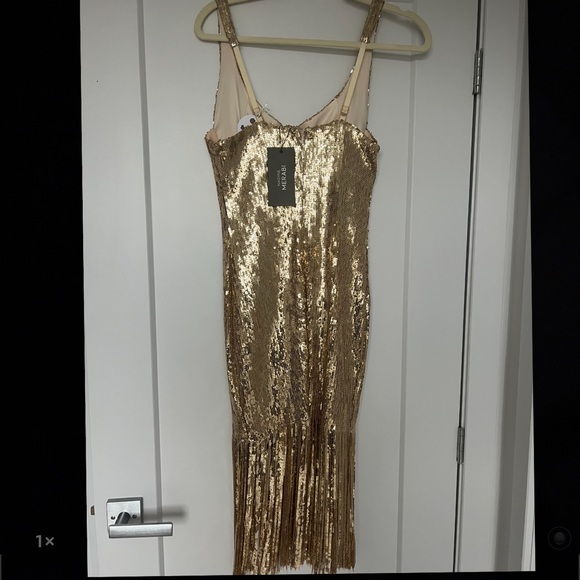 Nadine Merabi Gold Sequins Dress Size Small - Picture 3 of 6